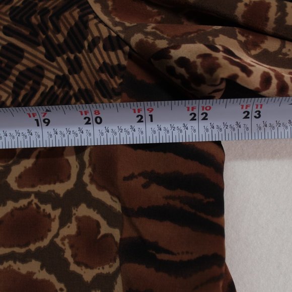 Susan Graver Shirt Women's Large Multicolor Long Sleeve Animal Print Patchwork - Picture 7 of 12